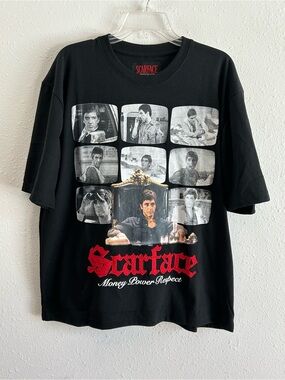 REASON Scarface Graphic T-Shirt Men's Size M Black Embroidered Tony Montana